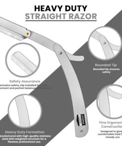 Utopia Care Professional Barber Straight Edge Razor Safety with 100-Pack Derby Blades - 100 Percent Stainless Steel (Silver) Silver 27 71PVLq2DaL