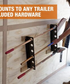 Buyers Products LT37 Hand Rack for Enclosed Landscaping Truck Trailers & Garage or Shed Walls Holds 6 Tools for Shovels, Rakes, Hoes, Heavy Duty Steel, Oversize, Black 13 71PW01Q4hS