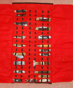 UNITED CUTLERY Large Knife Roll - PVC Exterior, Felt Interior, Carrying Handle, Holds Up to 50 Knives of Different Sizes, Quick-Release Buckle Straps 26 71PW445BrxL