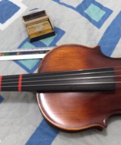 Mendini By Cecilio Violin - MV500+92D - Size 4/4 (Full Size), Black Solid Wood - Flamed, 1-Piece Violins w/Case, Tuner, Shoulder Rest, Bow, Rosin, Bridge & Strings - Adult, Kids Size: 4/4 (Full Size) 87 71PW4PH7lwL