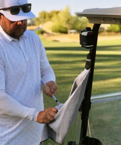 STICKIT Magnetic Towel, Gray | Top-Tier Microfiber Golf Towel with Deep Waffle Pockets | Industrial Strength Magnet for Strong Hold to Golf Carts or Clubs Pack of 1 14 71PWtNicSHL