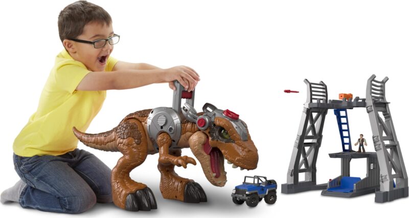 Catalog 3 Fisher-Price Imaginext Jurassic World T. rex Dinosaur Toy with Owen Grady Figure, Light-Up Eyes & Chomping Action for Ages 3+ Years, 7-Piece Set (Amazon Exclusive)