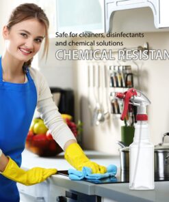 Bar5F Empty Plastic Spray Bottles 16 oz, BPA-Free Food Grade, Crystal Clear PETE1, Red/White M-Series Fully Adjustable Sprayer (Pack of 2) 12 71PYRcM56XS