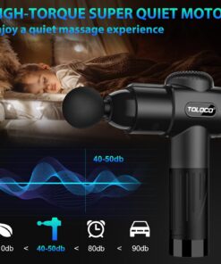 TOLOCO Massage Gun Deep Tissue, Back Massage Gun for Athletes for Pain Relief, Percussion Massager with 10 Massages Heads & Silent Brushless Motor, Christmas Gifts for Men&Women, Black 35 71PYbyIUmuL 1