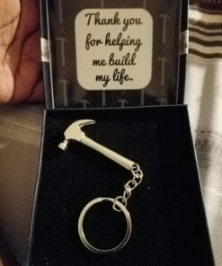 for Dad Thank You for Helping Me Build My Life Birthday Gifts for Dad Daughter Gifts Hammer Keychain & Gift Box Bundle 28 71PZqskFRsL