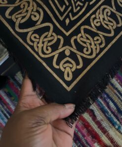 Alternative view of Altar Tarot Cloth: Triple Goddess With Pentagram - 24" x 24" (Gold/Silver on Black Pentacle/Pentagram)