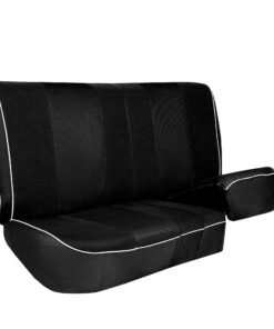 FH Group Automotive Seat Cover Universal Fit for Back Seat Black Edgy Piping Cloth Seat Protector for Dogs and Kids, Car Interior Accessories for Sedan and Van Rear Seat Covers with Rear Split Bench 16 71Paf4BdxoL