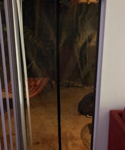 MAGZO Magnetic Screen Door Fit Door Size 38 x 99 Inch, Screen Size 40" x 100" Fiberglass Mesh Curtain Middle Opening Screen with Full Frame Hook&Loop-Gray Grey 31 71PajznwUEL