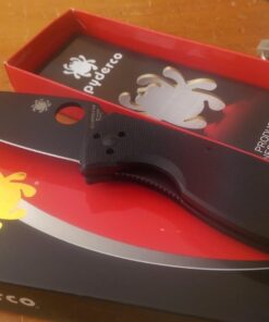 Spyderco Tenacious Folding Utility Pocket Knife with 3.39" Black Stainless Steel Blade and Durable G-10 Handle - Everyday Carry - PlainEdge - C122GBBKP 55 71PbLINYlgL