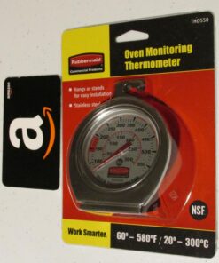 Rubbermaid Commercial Products Stainless Steel Monitoring Thermometer for Oven/Grill/Meat/Food, 60-580 Degrees Fahrenheit Temperature Range, Easy to Read Food Thermometer For Cooking Oven/Grill/Smoker Thermometer 42 71PgEgYRrmL