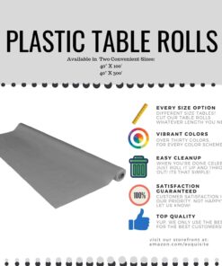 Exquisite Orange Plastic Table Cover Roll - 40 Inch X 100 Feet - Disposable Orange Plastic Table Cloth Roll - Great for Parties and Banquets Disposable Tablecloth Rolls 7 71PgfOFO3DL