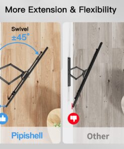 Pipishell Full Motion TV Wall Mount for 37-75 inch Flat/Curved TVs up to 100lbs, Wall Mount TV Bracket Swivel and Tilt, TV Mount Fits 8/12/16" Wood Studs, Max VESA 600x400mm, PILF3 32 71Pgh6lqSfL