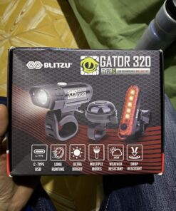 BLITZU Bike Lights, Bike Reflectors Front and Back. LED Rechargeable Headlight Rear Taillight & Bell Set Bicycle Accessories for Night Riding Men Women Kids. Gift for Dad, Mom, Boys, Girls 37 71PgtwaSLRL