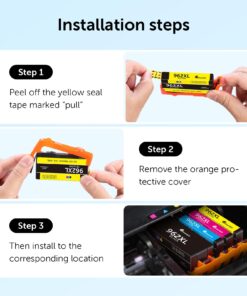 Exurbiz 962XL Ink Cartridges Combo Pack Compatible for HP 962 XL Ink High Yield Work with HP OfficeJet Pro 9010 9012 9015 9020 9018 9025 9019Printers (Black Cyan Magenta Yellow, 4 Pack) Black Cyan Magenta Yellow 18 71PhAvzqdmL