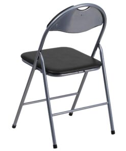 Flash Furniture HERCULES Series Black Vinyl Metal Folding Chair with Carrying Handle 1 Pack 12 71PhVK4C37L