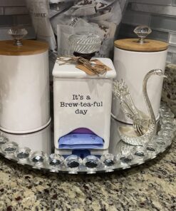 Mud Pie FBA_ Ceramic Tea Bag Caddy, White 53 71PhiRKkpdL