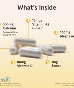 Jarrow Formulas BoneUp - 240 Capsules - 120 Servings - For Bone Support & Skeletal Nutrition - Includes Naturally Derived Vitamin D3, K2 (as MK-7) & 1000 mg Calcium - Gluten Free - Non-GMO Original 120 Servings (Pack of 1) 12 71PibtTS4zL 2