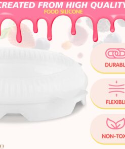 HYQO 3D Silicone Cake Molds for Baking - Silicone Baking Mold Round Cake Pans Brownie Pan with Lid Cake Mold - Mini Cheesecake Molds Non Stick Baking Pan Set Cake Mousse Circle Chocolate Molds Round 3D Silicone Cake Mold 11 71PjhwEr0SL