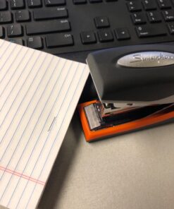 Swingline Stapler, 40 Sheet Capacity, Optima 40, Jam Free, Reduced Effort, Compact, Soft Grip, Metal, Orange, Silver and Black (87842) Pack of 1 Compact Size 31 71PjmOAE0uL