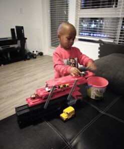 Hot Wheels Playset with Hw MEGA Hauler Toy Truck & 1:64 Scale Car, Stores 50+ Vehicles, Expands to 6 Levels red 40 71Pjv3WqUbL 2