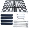 Direct store Parts Kit DG166 Replacement for Charbroil Commercial Gas Grill 463268606,463268007 Repair Kit (SS Burner+SS carry-over tubes + Porcelain Steel Heat Plate+Porcelain Cast Iron Cooking Grid) 55 71PkMsE5YL