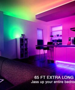 phopollo 65.6FT Led Lights for Bedroom, 5050 Color Changing Led Strip Lights with 44-Key Remote and 12v Power Supply, Led Lights Strip for Home Decoration. 26 71PkXUmrlkL