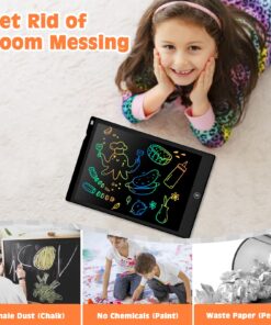 LCD Writing Tablet, 12 Inch Kids Toys Colorful Doodle Board, Toddler Girl Toys for 3 4 5 6 7 8 Year Old Boys Baby, Drawing Doodle Pad Christmas Birthday Gift for Children (Black) 12'' Black 19 71PkcX2ZxfL