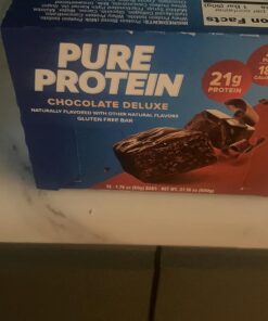 Pure Protein Bars, High Protein, Nutritious Snacks to Support Energy, Low Sugar, Gluten Free, Chocolate Deluxe, 1.76 oz., 12 Count(Pack of 1) (Packaging may vary) 28 71PkiQu7sRL