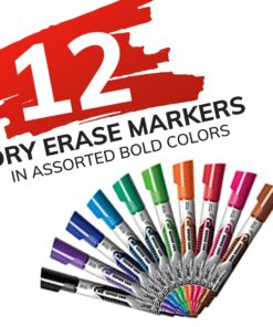 Alternative view of BIC Dry Erase Markers, Fine Bullet Tip, 12-Count Pack of Assorted Colors, Whiteboard Markers for Teachers and Office Supplies (GELIPP121-AST)