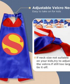 RioRand Kids Dress Up 5PCS Superhero Capes Set and Slap Bracelets for Boys Costumes Birthday Party Gifts 22 71PksapqcOL