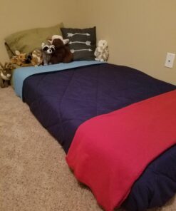 Amazon Basics Reversible Lightweight Microfiber Comforter Blanket, Twin/Twin XL, Navy/Sky Blue Navy / Sky Blue 1-Pack 29 71Pkxi aCzL