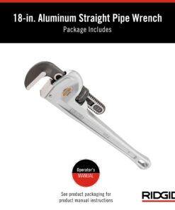 RIDGID 31100 Model 818 Aluminum Straight Pipe Wrench, 18-inch Plumbing Wrench One Size 20 71Pl69 LeLL