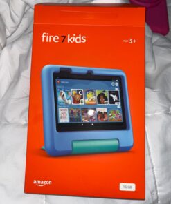 Amazon Fire 7 Kids tablet, ages 3-7. Top-selling 7" kids tablet on Amazon - 2022 | ad-free content with parental controls included, 10-hr battery, 16 GB, Blue 1-year Amazon Kids+ Subscription 29 71PllFCrpfL