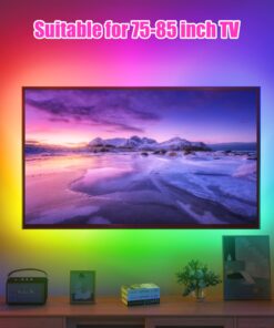 maylit ICRGB TV LED Backlight, 18ft Bluetooth LED Lights for TV 75-85in, USB Powered TV Lights Kit with Remote and App Control, Music Sync Color Change with TV Sound, Bias Lighting for HDTV Room Decor ICRGB (Bluetooth Control) 16.4FT for 75''-85'' TV 20 71PmB98gstL