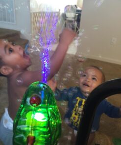 Dinosaur Bubble Gun Light Up Bubbles Shooter, Battery Operated Bubble Maker Toy for Toddlers & Kids, Sound-Free (Extra Refill Bottle and Batteries Included) Green Dinosaur 41 71PmrXkjpL