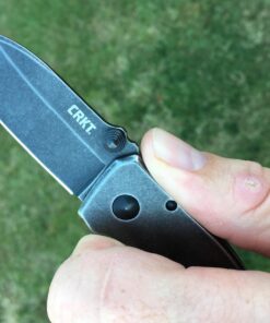 CRKT Squid Folding Pocket Knife: Compact EDC Straight Edge Utility Knife with Stainless Steel Blade and Framelock Handle Black Stonewash 45 71PnLsj9PuL
