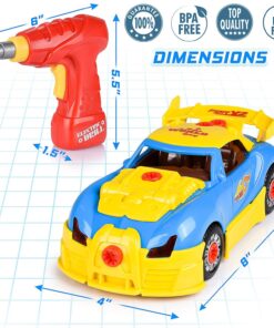 Liberty Imports Take Apart Racing Car Toys - Build Your Own Assembly Vehicle with 30 Piece Constructions Set and Working Electric Drill - Engine Sounds & Lights 20 71PnvTDjl5L