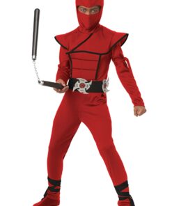 Alternative view of Boys Red Stealth Ninja Costume Medium (8-10)