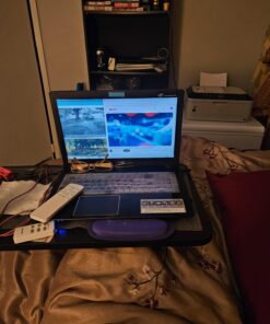 Drive Medical 13067 Adjustable Non Tilt Top Overbed Table With Wheels for Hospital and Home Use, Standing Desk, Walnut Silver Vein 27 71PqHCJJbuL