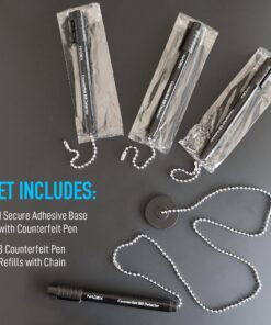 Nadex Secure Counterfeit Pen Attaches to Counter, (Gold for Real - Black for Fake), Detect Counterfeit Bills - 4 Pen, 1 Base 4 Pen + 1 Base Set 19 71PqRJoqeAL