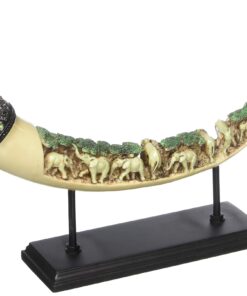 Furniture Creations Ivory Lucky Elephants Tusk Sculpture African Art Decor, No Size 13 71PrSkz10TL