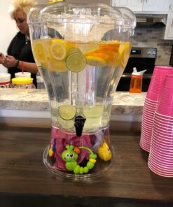 Buddeez Clear Drink 3.5 Gallon Plastic Beverage, Comes with Stand, Spigot, Ice Cone, Large Punch Dispenser for Parties 3.5 Gallon Dispenser 39 71PripwGmnL