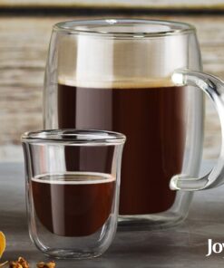 JoyJolt Javaah Double Walled Espresso Glasses Espresso Cups (Set of 2)- 2-Ounces 2 Count (Pack of 1) 24 71Prj08JAL