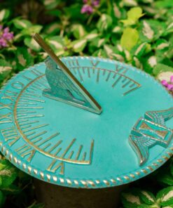 Alternative view of Renovators Supply Manufacturing Sundial 10 in. Turquoise Brass Vintage Sundial for Yard Decorations Outdoor Garden Art Sundials for The Garden