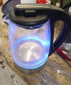 Hamilton Beach 1.7 L Glass Electric Kettle for Tea and Water, Cordless, LED Indicator, Auto-Shutoff and Boil-Dry Protection, Brushed Metal (40865), Clear Glass Kettle - Discontinued 31 71Ps1ZZfs5L