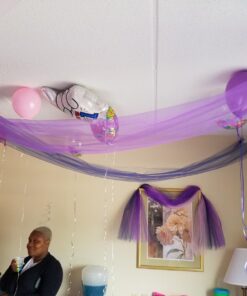 Craft And Party, Purple Fabric Tulle Roll 54 Inch by 40 Yards (120 ft) Fabric Tulle Bolt for DIY Tutu Skirt, Wedding and Decoration (Purple) 54" x 40 yards 18 71PsMRDjqjL