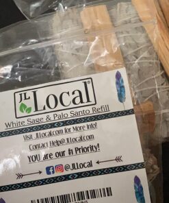 JL Local Smudge Kit Refill - White Sage & Palo Santo for Smudging, Healing, Smoke Cleansing, Meditating & Incense (Sage & Palo Refill) Sage & Palo Refill 25 71PseVt60L 3