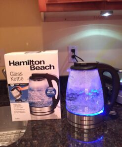 Hamilton Beach 1.7 L Glass Electric Kettle for Tea and Water, Cordless, LED Indicator, Auto-Shutoff and Boil-Dry Protection, Brushed Metal (40865), Clear Glass Kettle - Discontinued 29 71PtScDvW2L 1