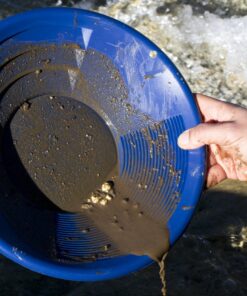 SE 12 Inch Gold Panning Pan - Dual Riffles for Easier Mining and Prospecting, Blue 12" 12 71PtYe6RJ1L