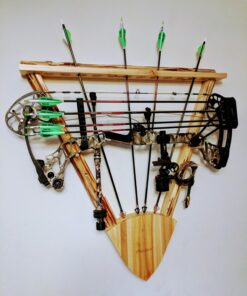 Rush Creek Creations Rustic 2 Compound Bow - 12 Arrow Wall Storage Rack - 5 Minute Assembly - Handcrafted , 31.5” L x 5” W x 32.75” H 28 71PteA6ky3L
